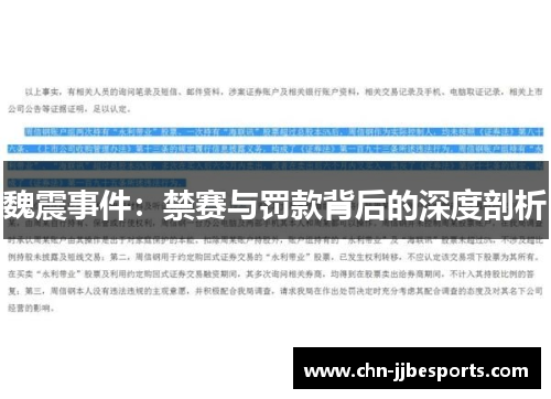 魏震事件：禁赛与罚款背后的深度剖析